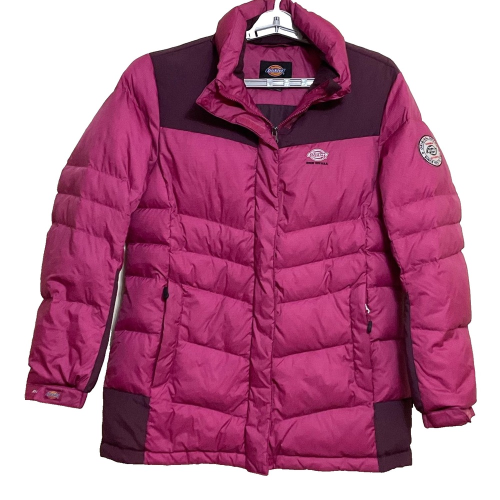 Dickies Puffer long sleeve light weight water proof pink women's Jacket size L